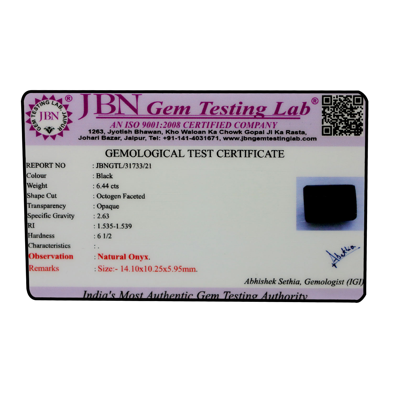 Certificate