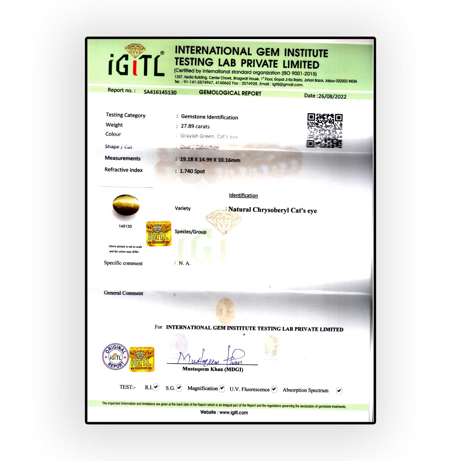Certificate