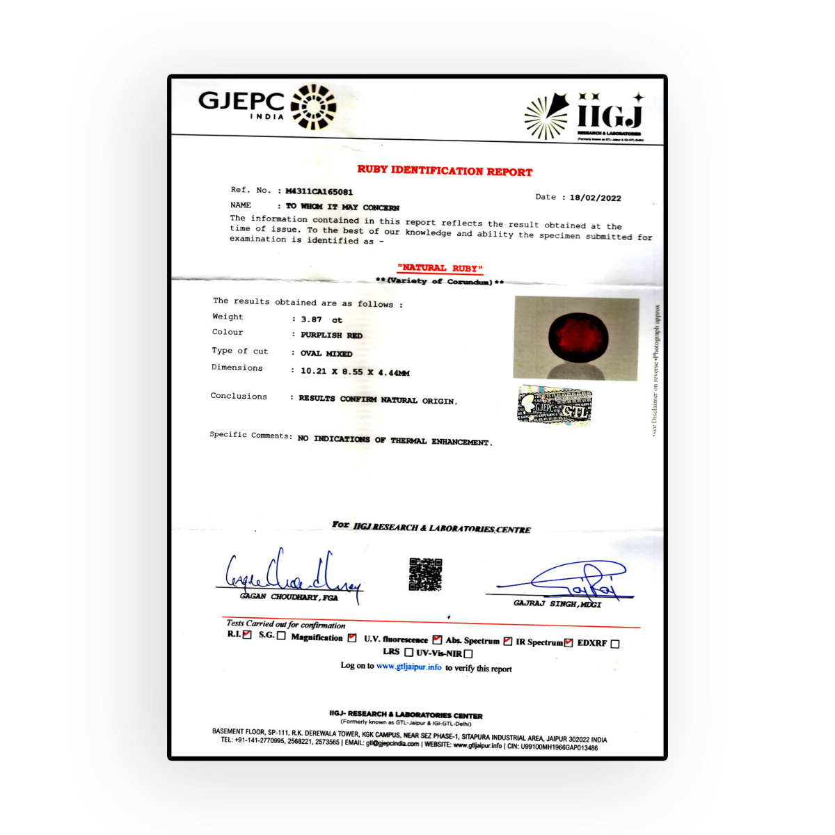 Certificate