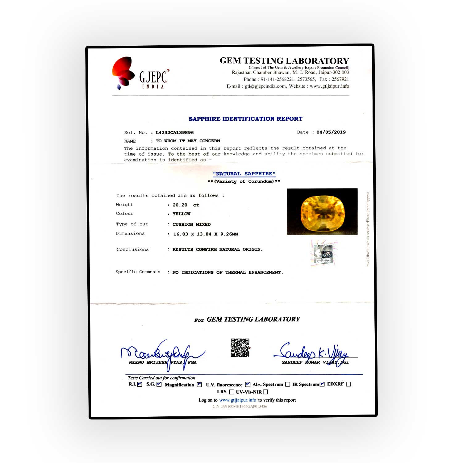 Certificate