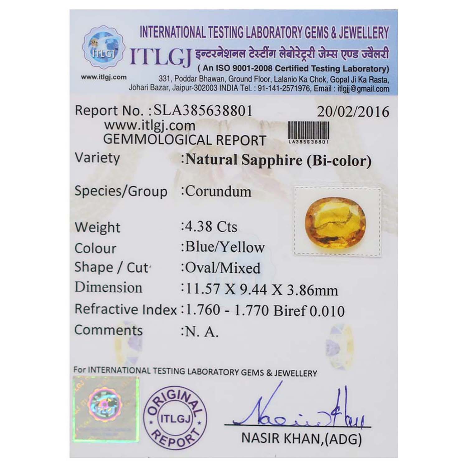 Certificate